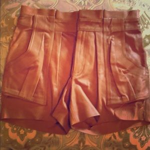ALC real leather shorts. Size 0. Mid-rise